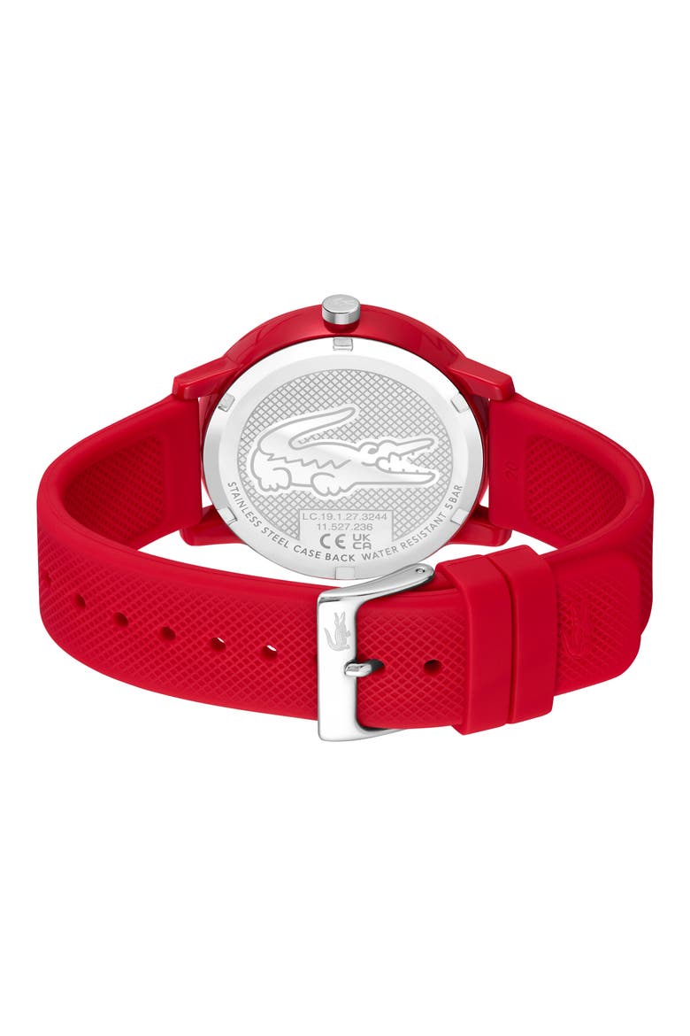 12.12 Silicone Strap Watch, 42mm, Alternate, color, RED
