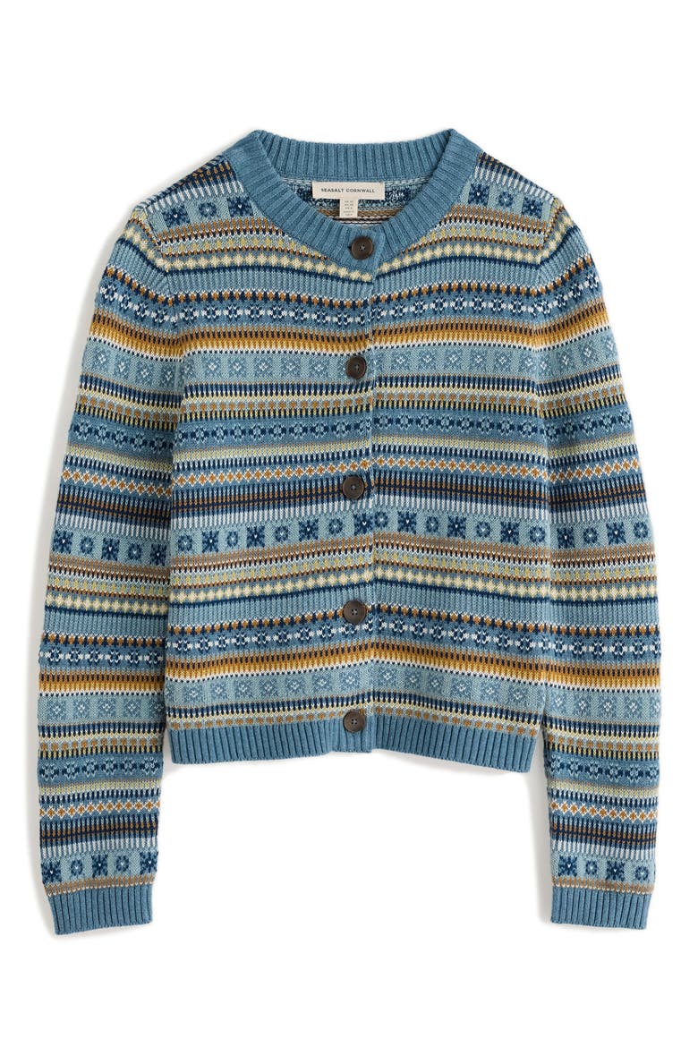 Cove Cottage Organic Cotton Cardigan, Alternate, color, CARVED RELIEF CADET MULTI