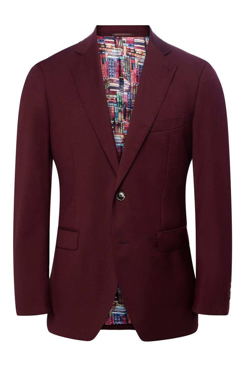 Performance Tailored Fit Suit Separate Jacket, Alternate, color, BURGUNDY