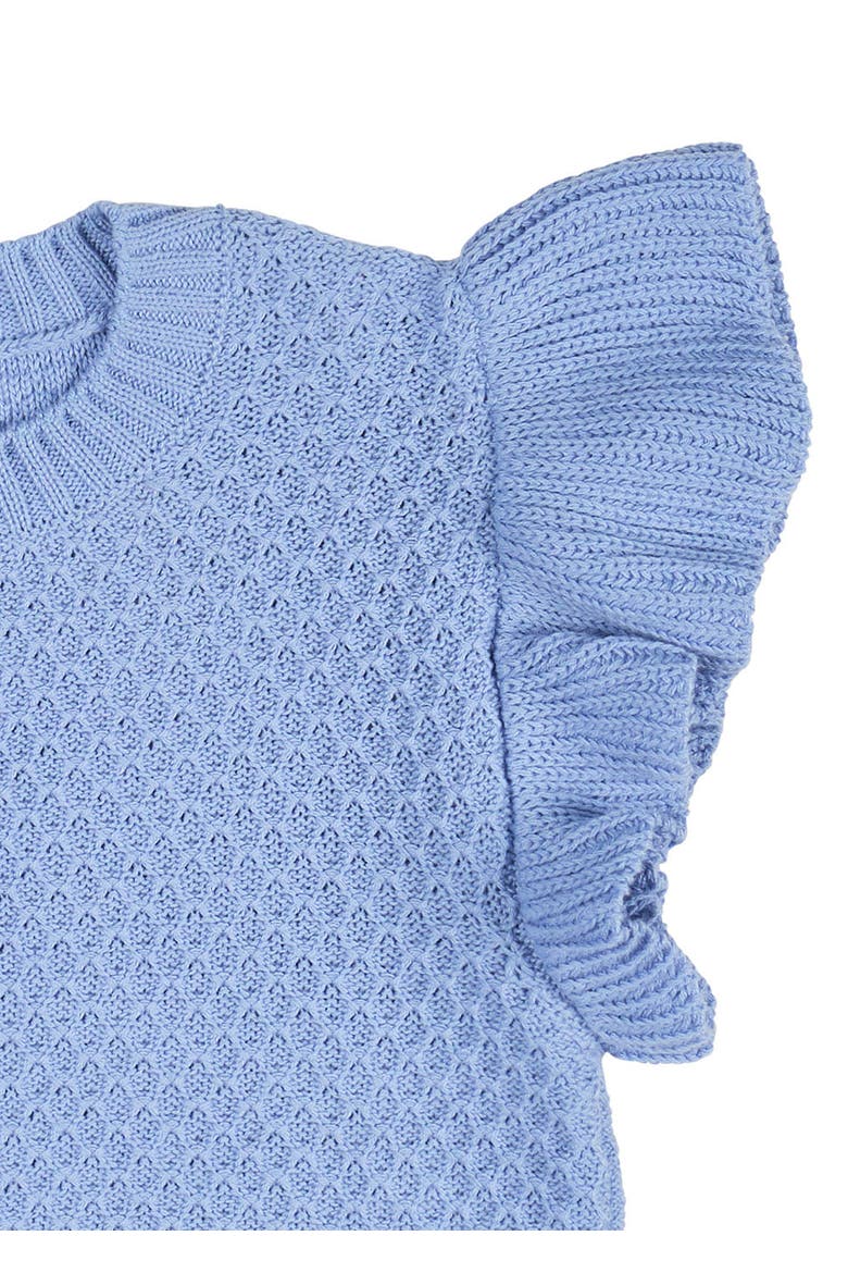 Short Sleeve Sweater With Ruffle, Alternate, color, Light Blue