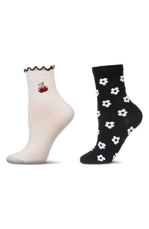 Fashion Floral Assorted 2-Pack Crew Socks
