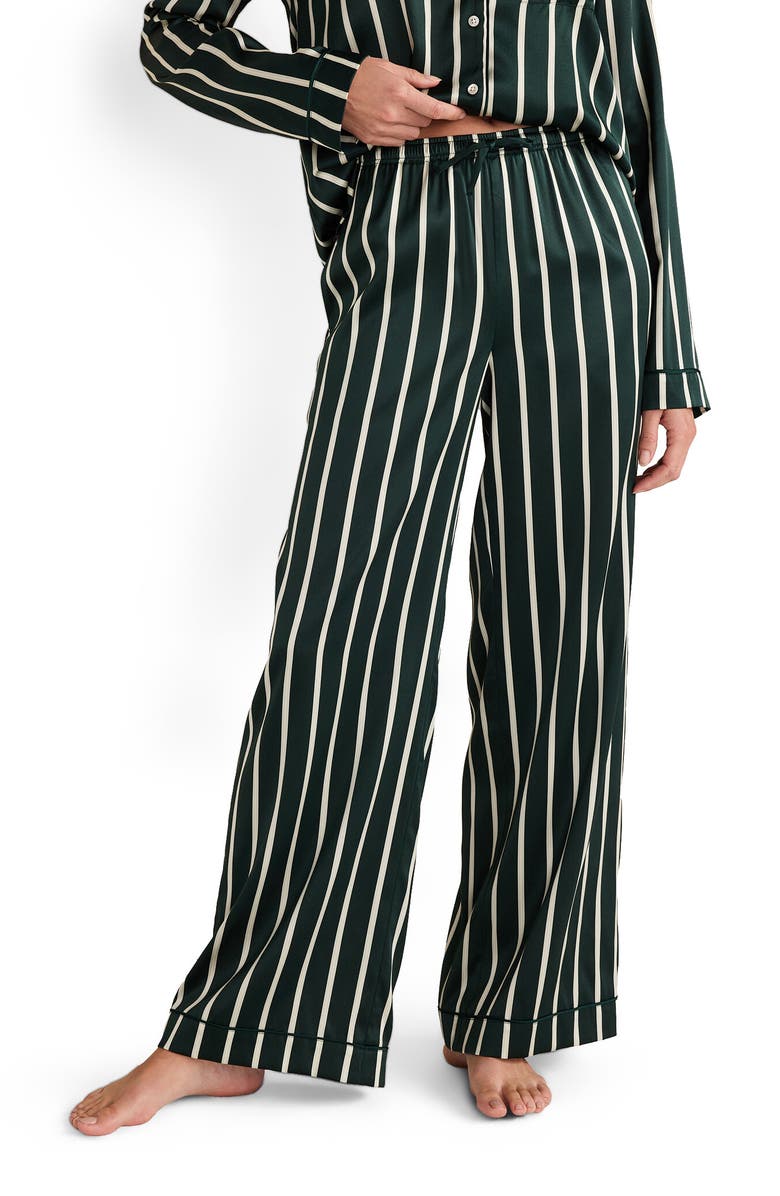 Haven Well Within Washable Silk Pinstripe Pajama Pants, Main, color,