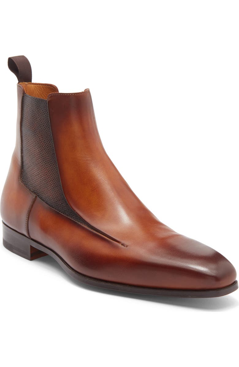 Magnanni Navaro Square Toe Boot, Main, color, Cuero