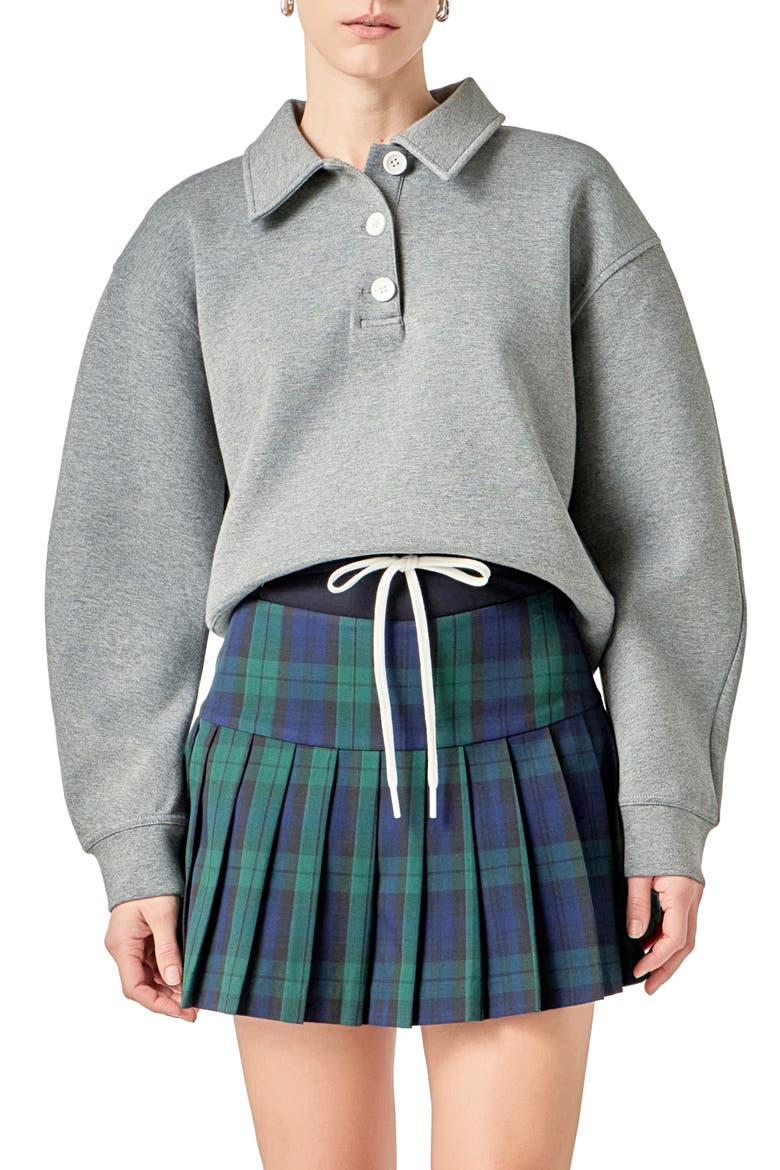 Scuba Knit Polo Sweatshirt, Main, color, GREY