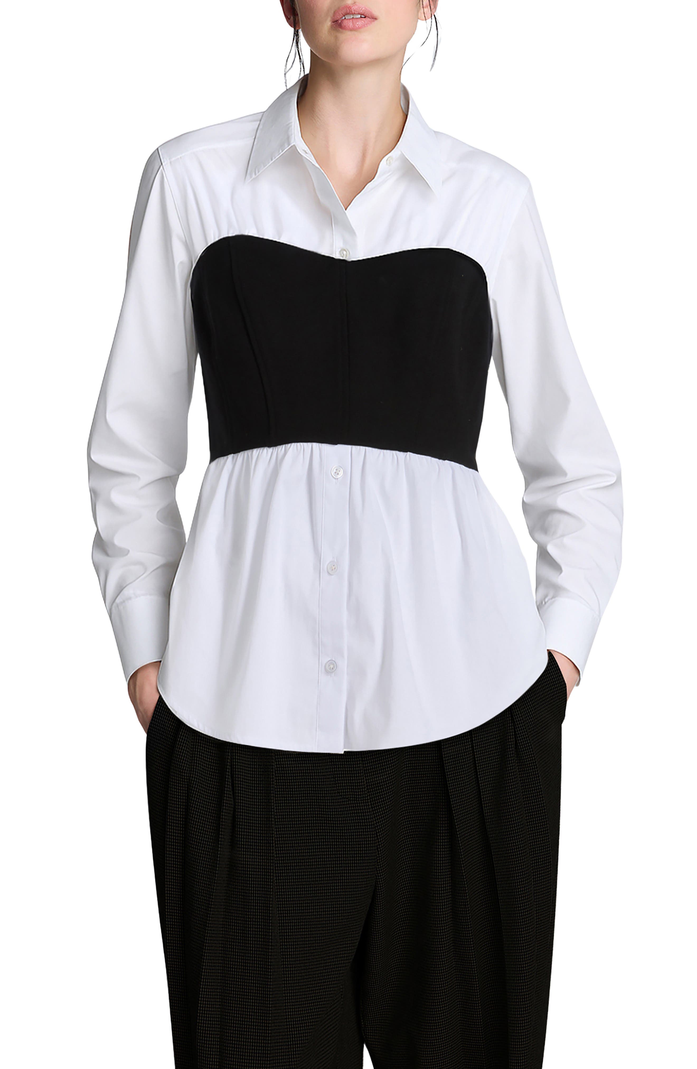 Kenneth Cole Bustier Poplin Shirt
