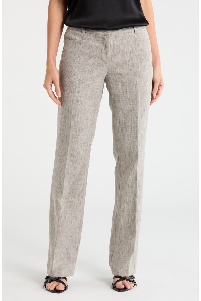Flat Front Pants, Main, color, BLACK/ COCONUT