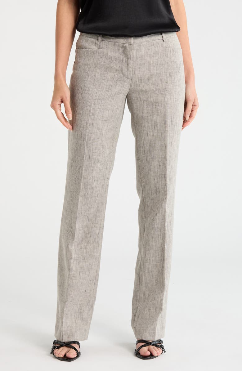 DKNY Flat Front Pants, Main, color, Black/ Coconut