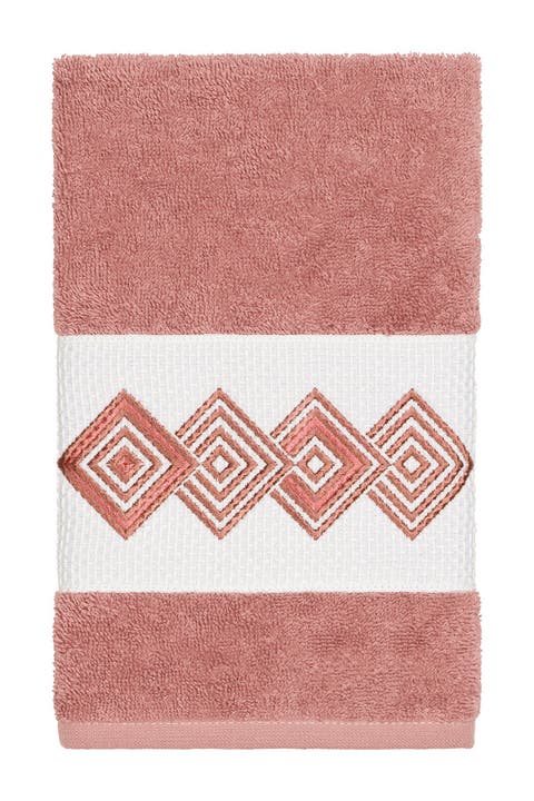 Noah Embellished Hand Towel - Tea Rose