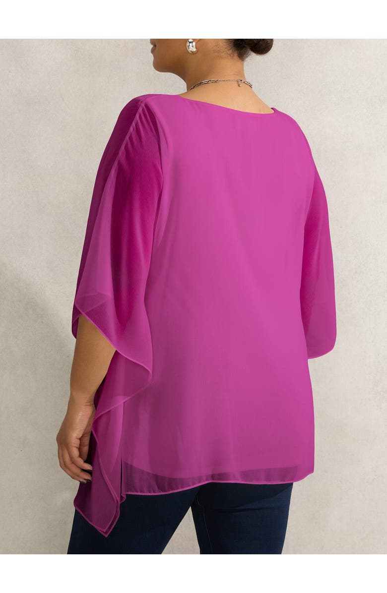 Live Unlimited Chiffon V-Neck Overlay Top, Alternate, color, Magenta