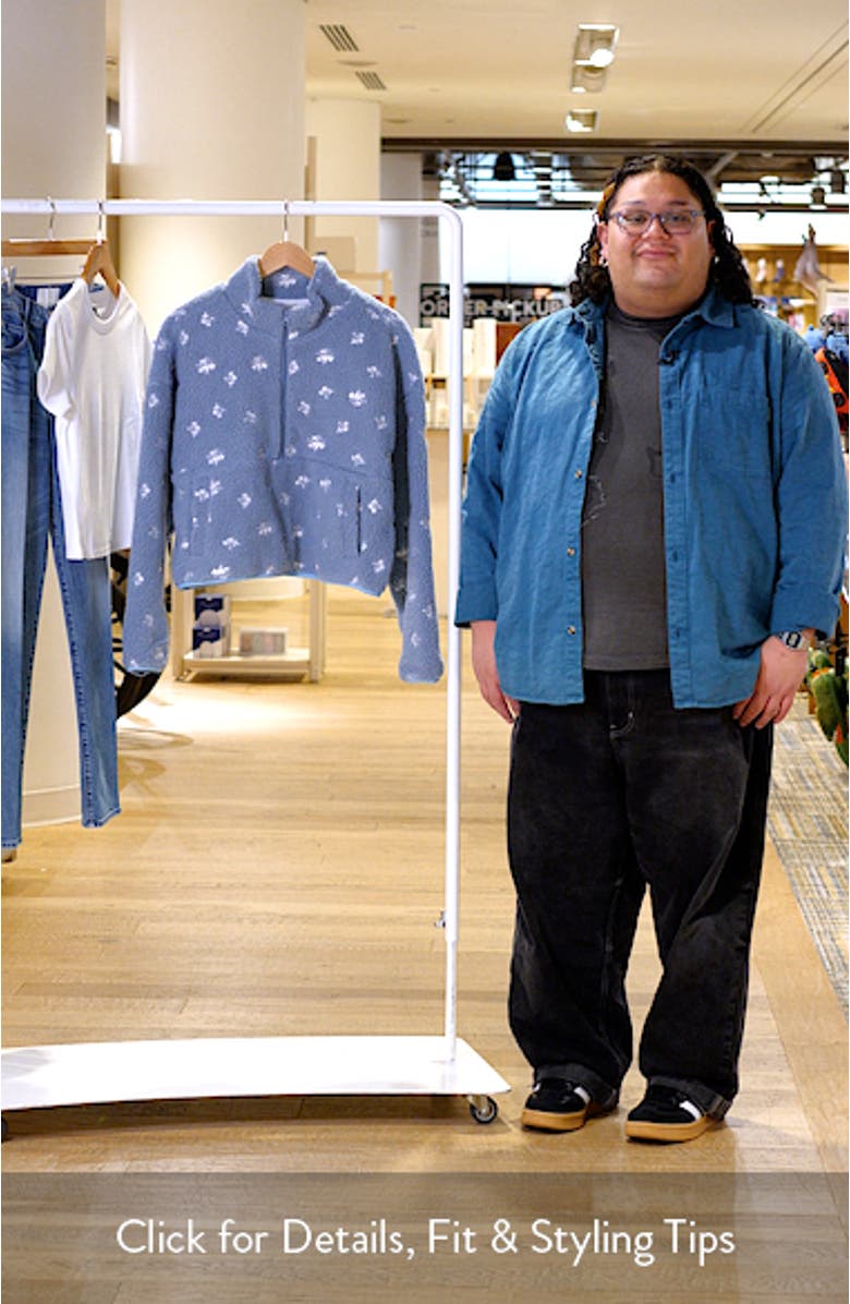 Ditsy Blue Elle Fleece Half Zip Pullover, sales video thumbnail