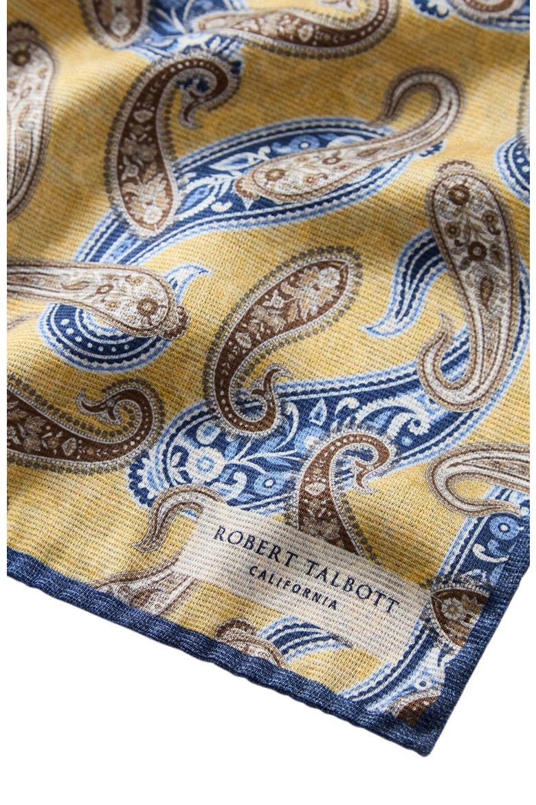Collins Double Print Pocket Square, Alternate, color, Yellow Multi