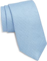 Canali Neat Silk & Linen Tie