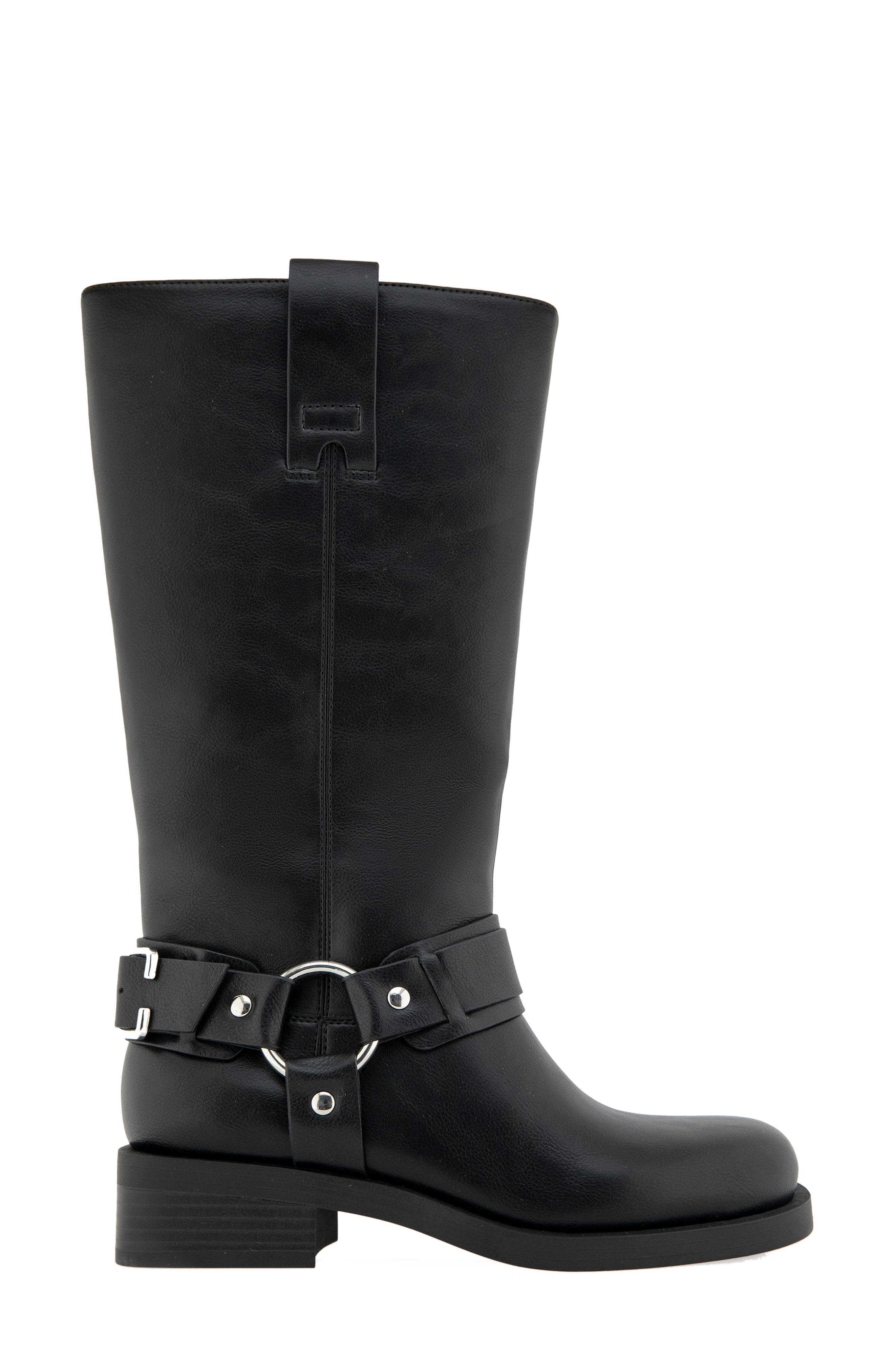 Hardin Faux Leather Tall Boot, Alternate, color, BLACK