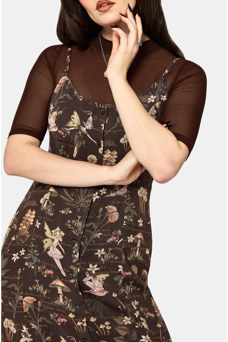 Faela Fairy Cami Midi Dress, Alternate, color, Black