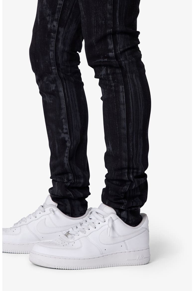 Waxed Skinny Jeans, Alternate, color, BLACK