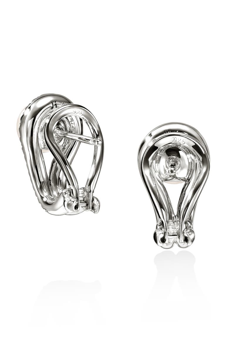Surf Silver & Diamond Earrings, Alternate, color, SILVER