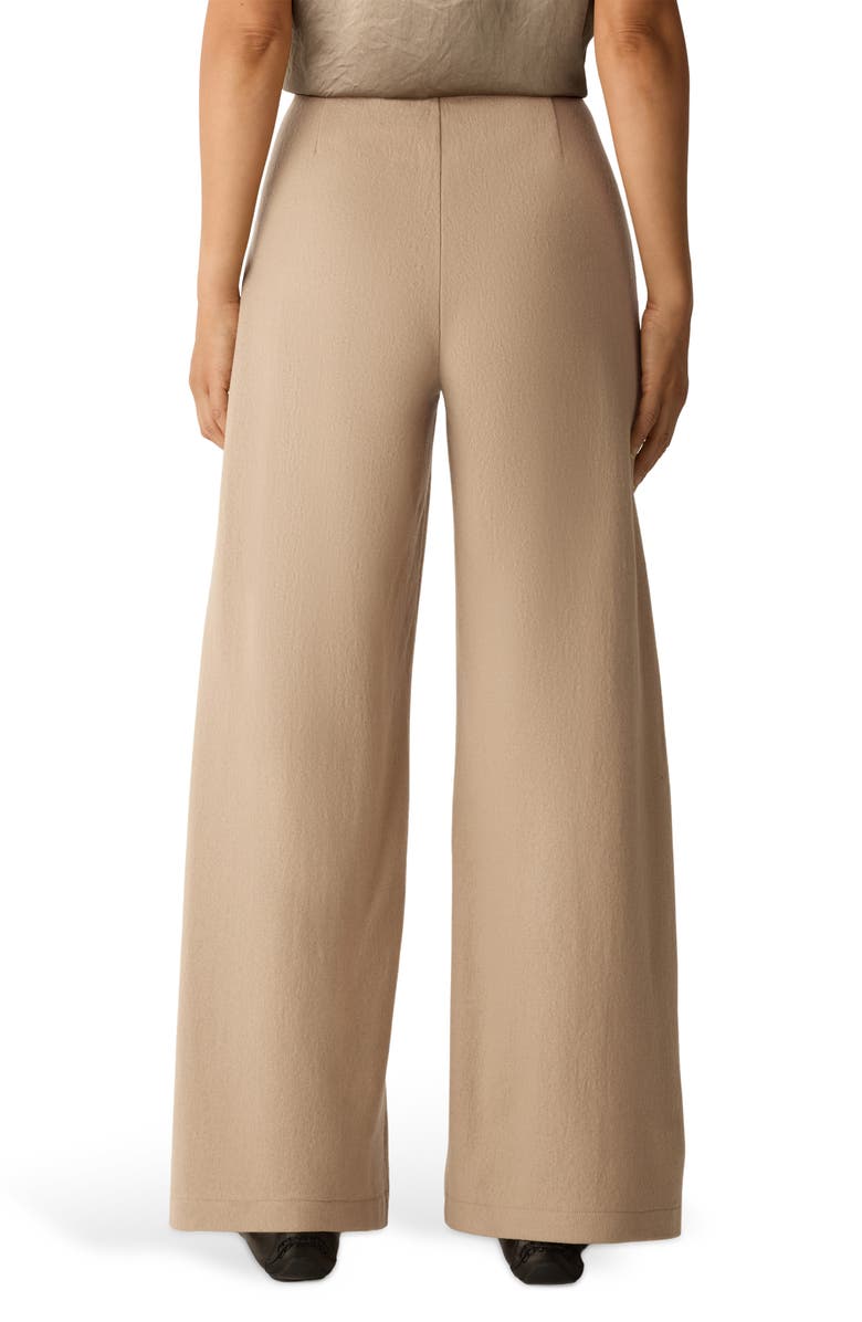 Eileen Fisher Wool Wide Leg Pants, Alternate, color, Biscuit