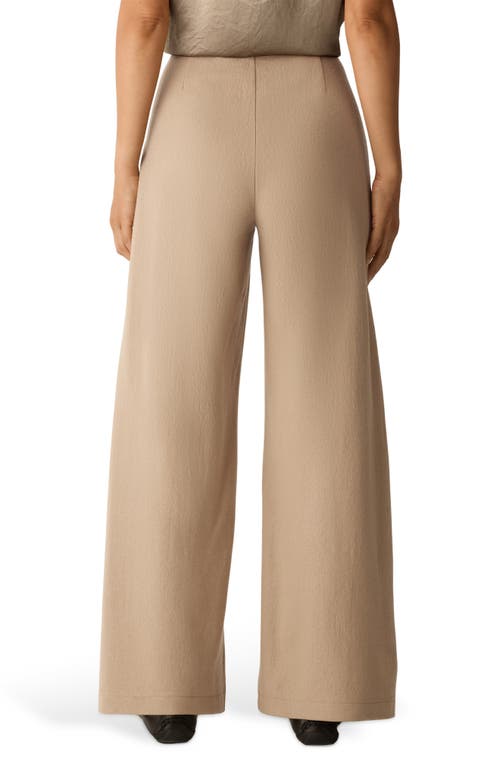 Eileen Fisher Wool Wide Leg Pants In Brown