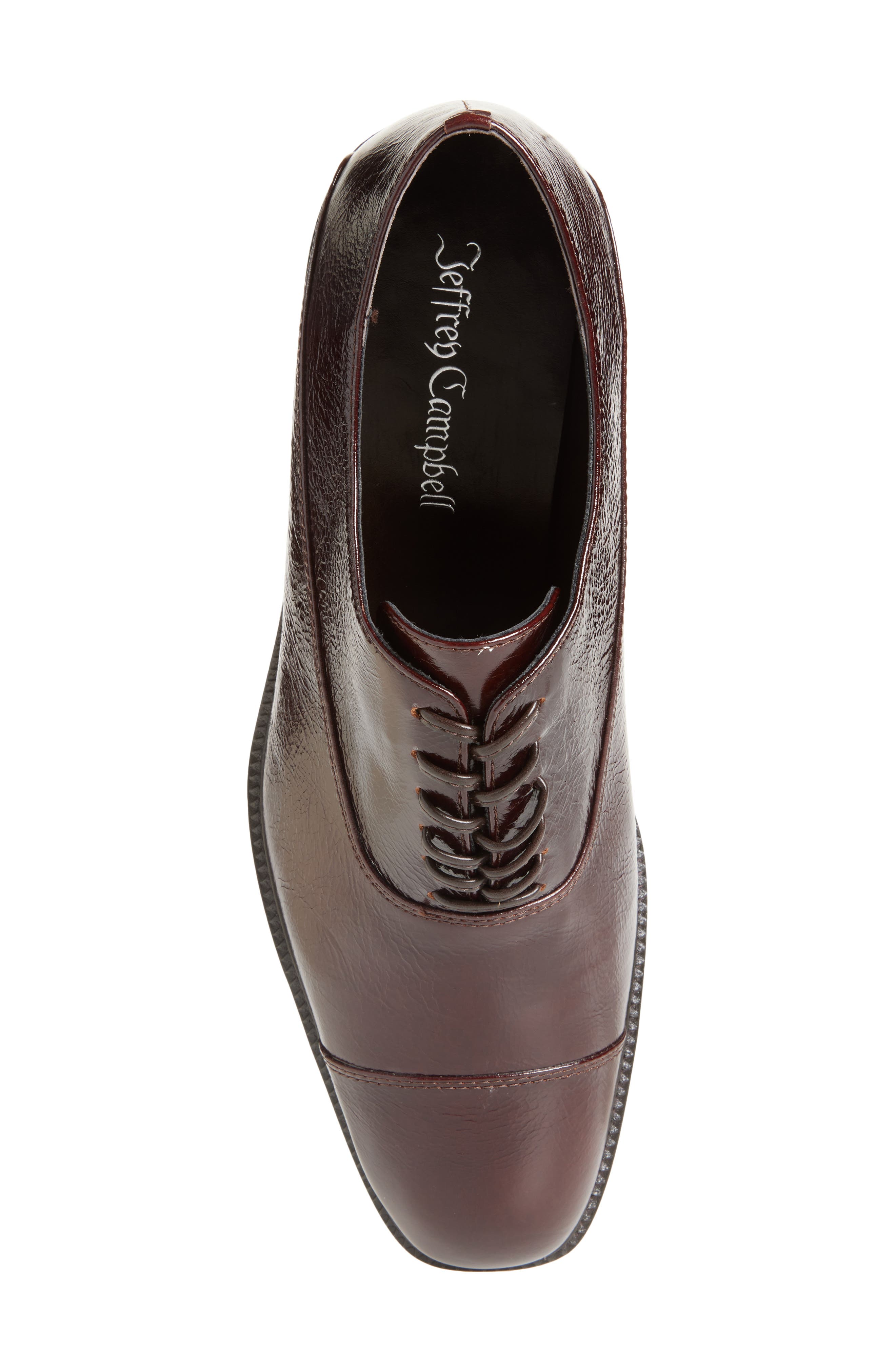 Jeffrey Campbell Thatch Cap Toe Oxford Pump, Alternate, color, Coffee Crinkle
