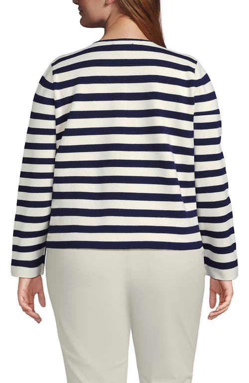 Lands' End Fine Gauge Cotton Milano Blazer Sweater In Multi