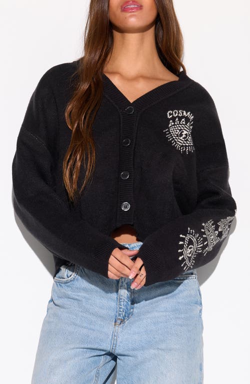 Spiritual Gangster Cosmic Love Delaney Cardigan In Black