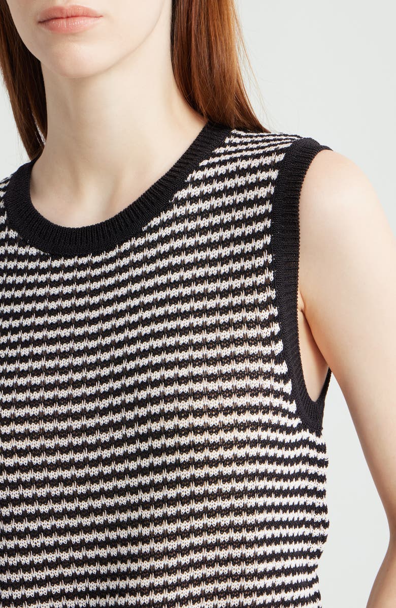MARGARET O'LEARY Caroline Stripe Cotton Blend Sweater Vest, Alternate, color, 