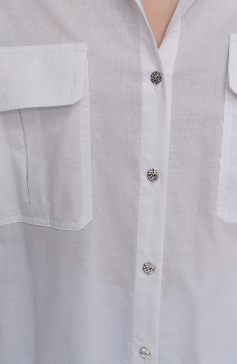 DKNY Cotton Voile Button-Up Shirt, Alternate, color, White