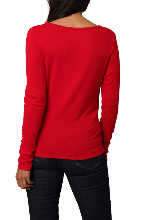 Cyrus Rhinestone Chain V-neck Top In Red
