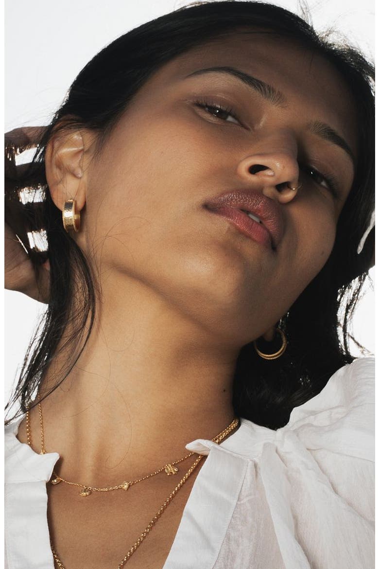 Circle of Truth Hoop Earrings, Alternate, color, Gold