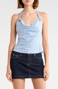 Princess Polly Yasenia Faux Suede Halter Top