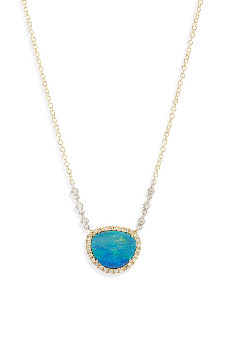 Opal & Diamond Pendant Necklace, Main, color, GOLD