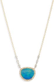 Meira T Opal & Diamond Pendant Necklace