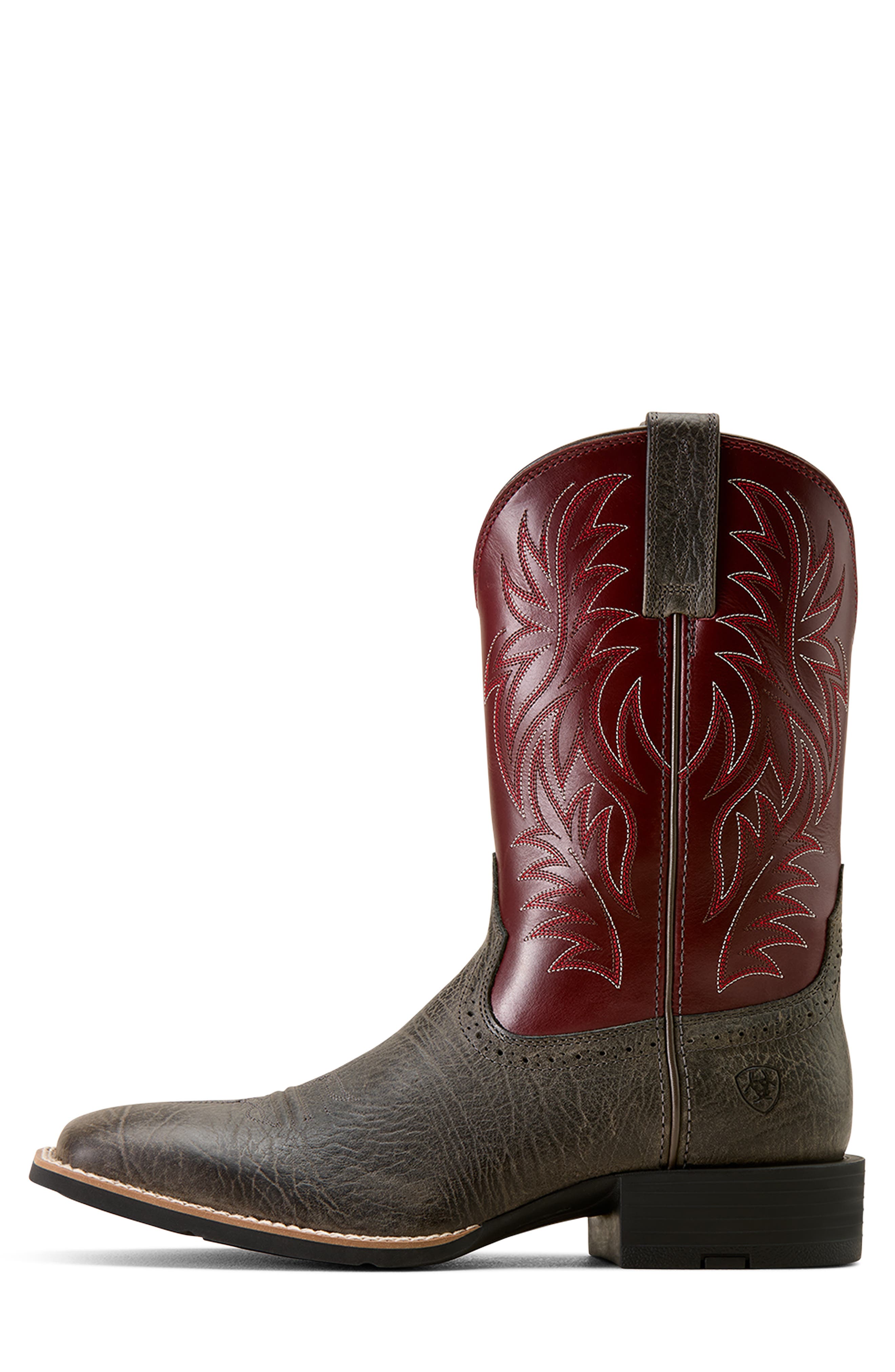Sport Western Leather Boot, Alternate, color, GREY