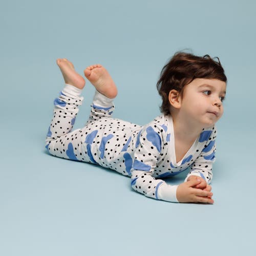 Norani Kids Organic Two-piece Pajama Set In Blue Clouds