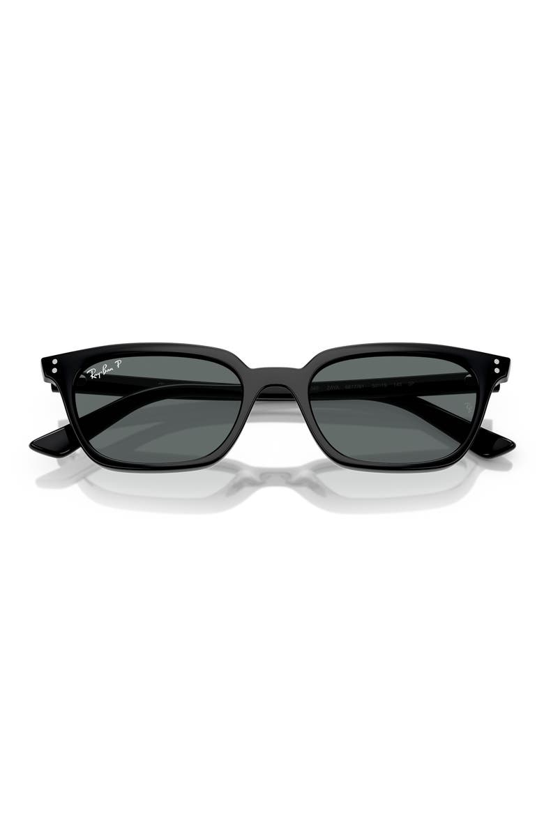 52mm Pillow Polarized Sunglasses, Alternate, color, DARK GREEN