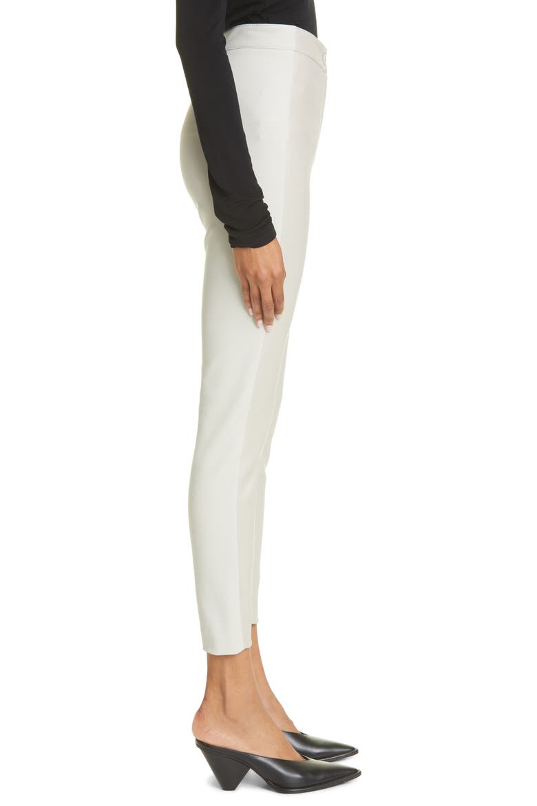 Kelly Faux Leather & Knit Skinny Pants, Alternate, color, CLAY