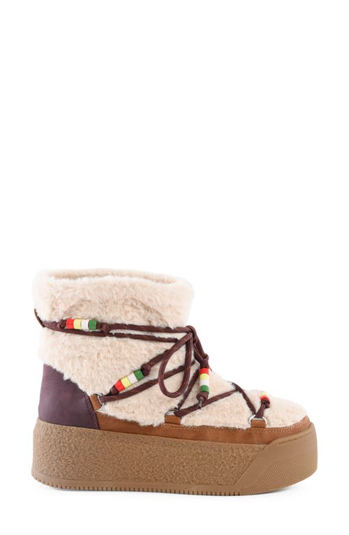 Bc Footwear Sitka Faux Shearling Platform Bootie In Animal Print