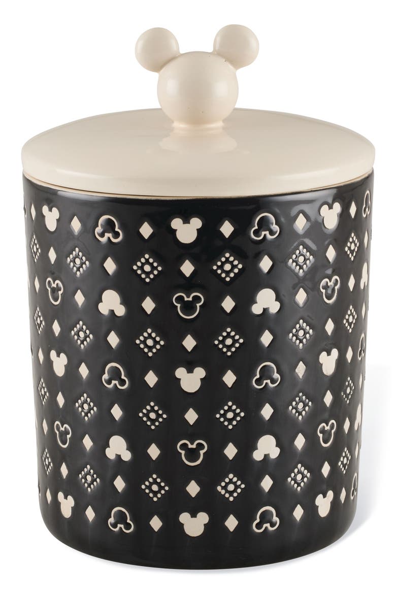 Mickey Head Ceramic Jar, Main, color, BLACK/ WHITE