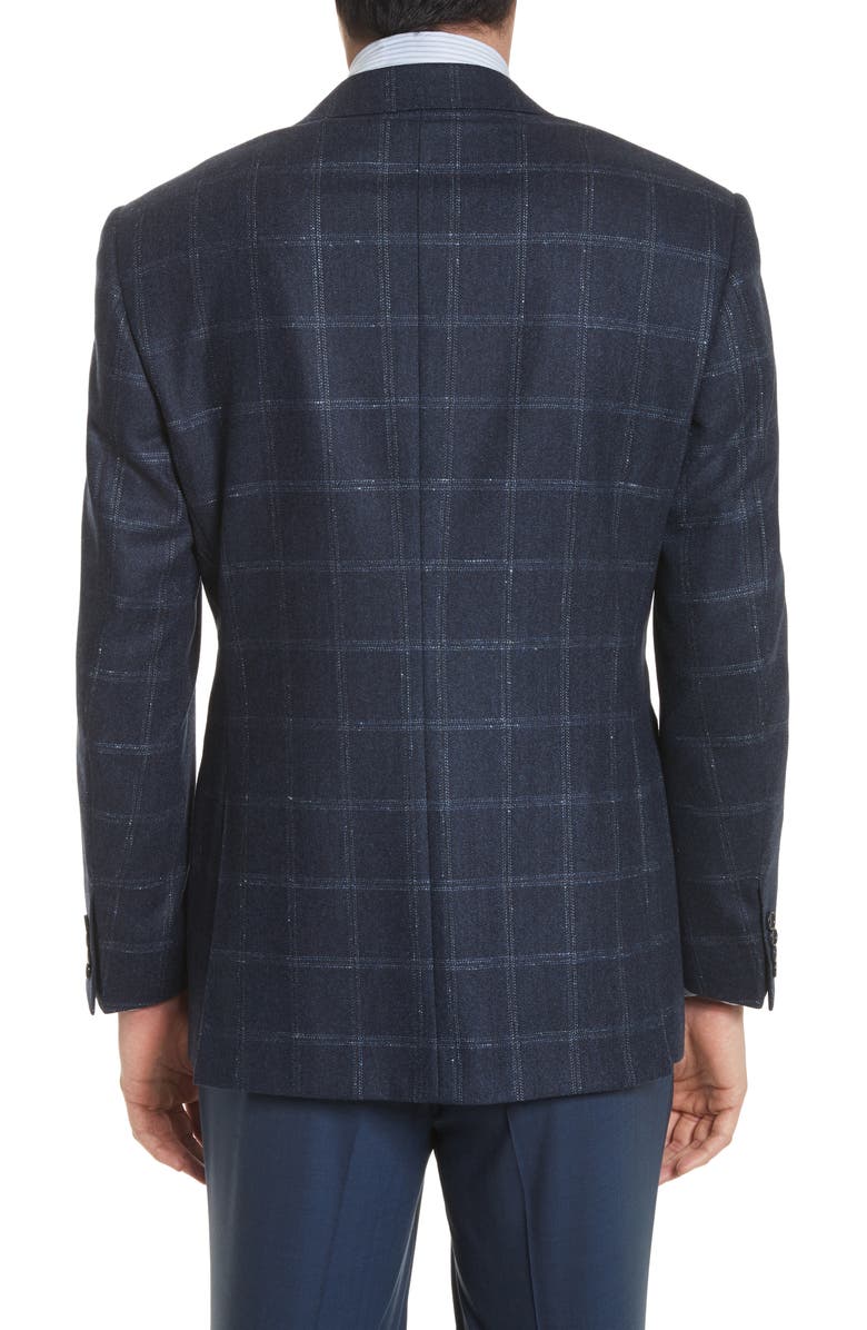 Canali Classic Fit Windowpane Wool & Cashmere Sport Coat, Alternate, color,