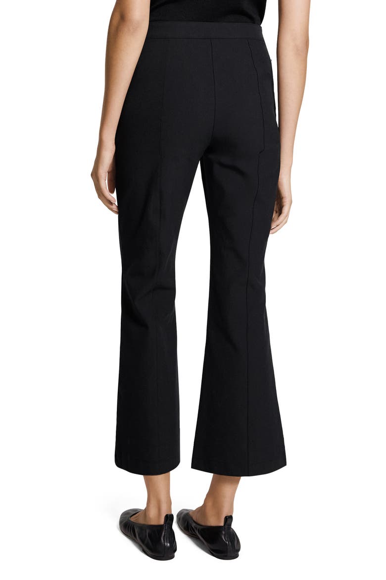 Pintuck Cotton Blend Kick Flare Pants, Alternate, color, BLACK