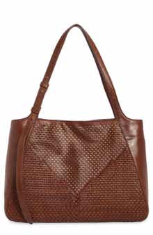 Woven Perforated Leather Tote