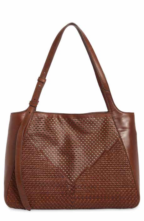 Woven Perforated Leather Tote