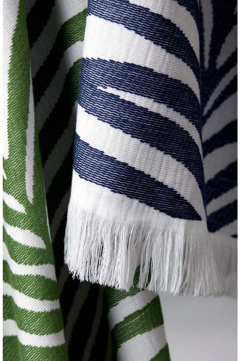 Zebra Palm Beach Towel, Alternate, color, NAVY