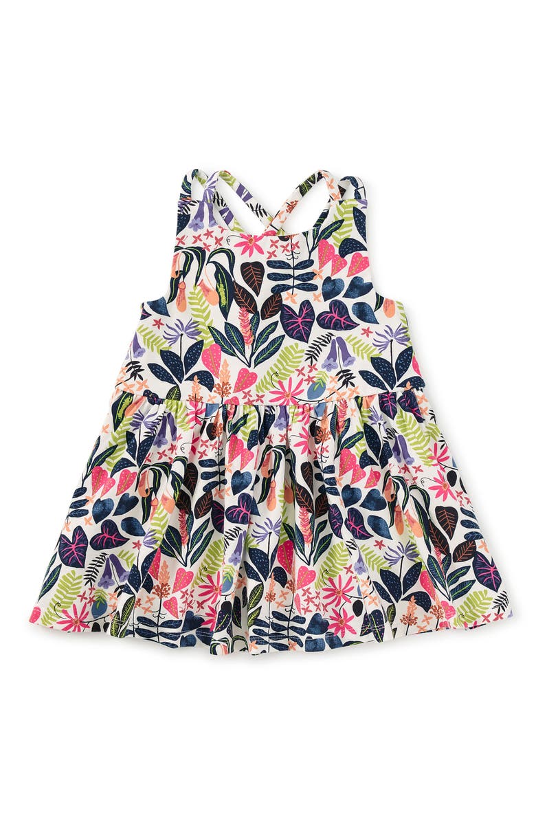 Tea Collection Strappy Back Skirted Dress, Alternate, color, Amazon Rainforest Floral