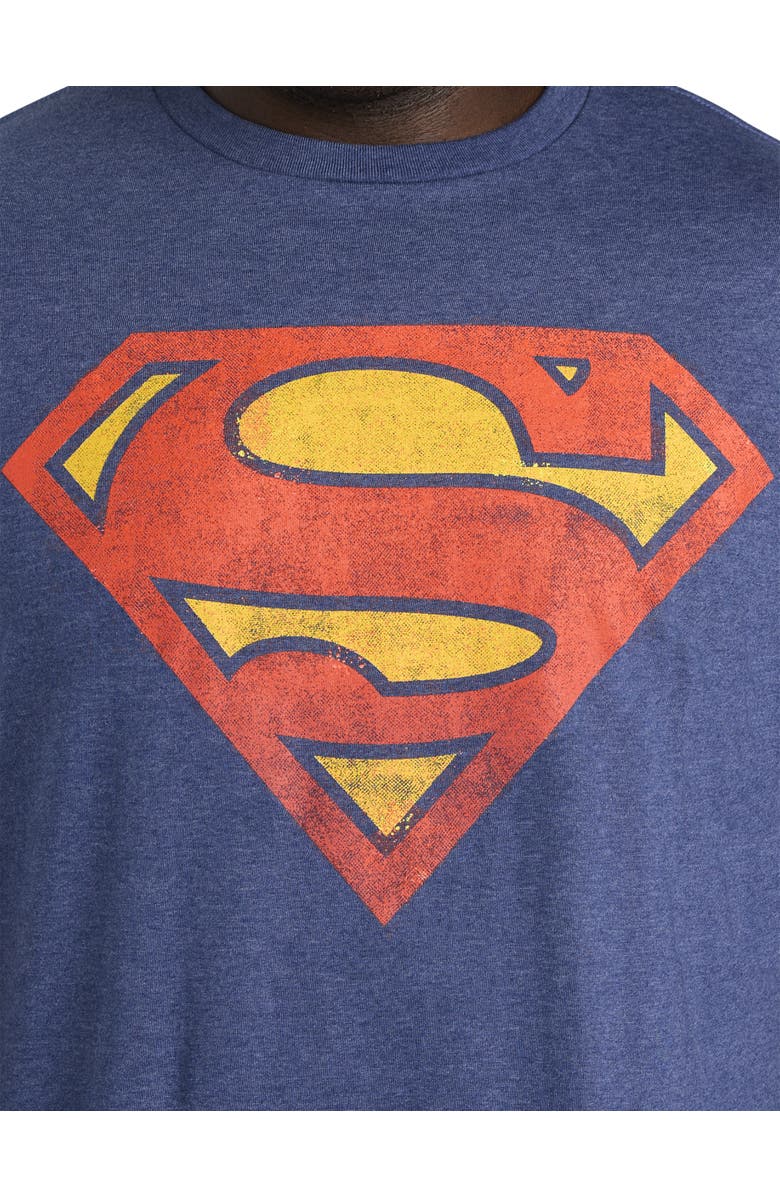 True Nation by DXL Classic Superman Logo Graphic Tee, Alternate, color, Navy Heather