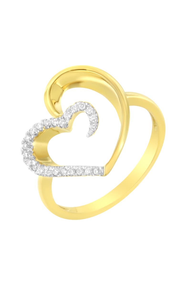 Haus of Brilliance 14KT Yellow Gold 1/10 ctw. Diamond Heart Shape Ring, Alternate, color, Yellow