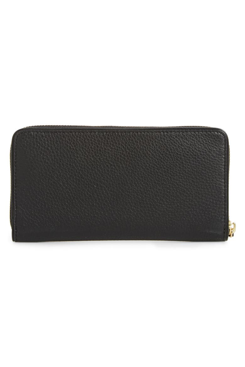 Marsden Leather Zip Around Wallet, Alternate, color, BLACK