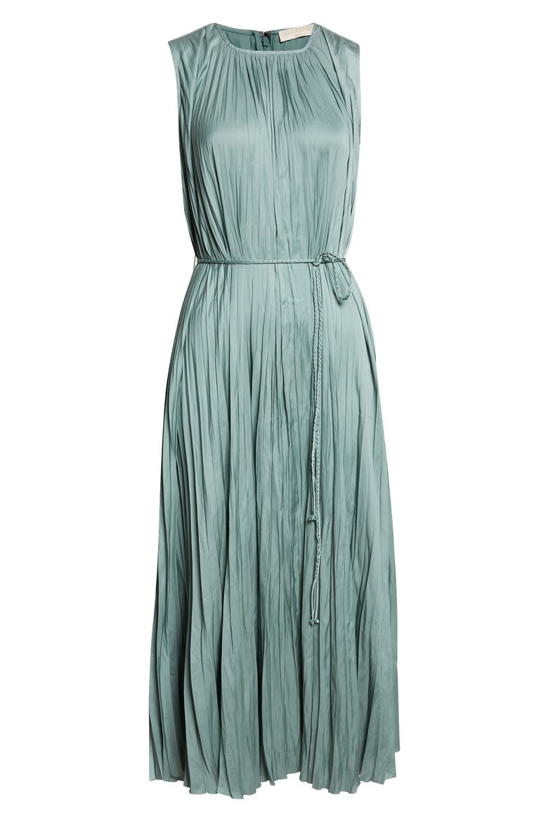 Fianna Plissé Sleeveless Midi Dress, Alternate, color, SEA GLASS