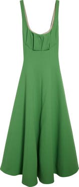 Emilia Wickstead Collins Gathered Wool Crepe A-Line Dress