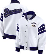 WEAR by Erin Andrews Women's WEAR by Erin Andrews White Baltimore Ravens Plus Size Full-Snap Fleece Sweatshirt Jacket